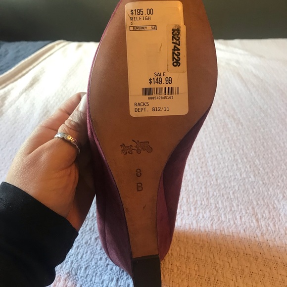 Coach Rileigh Burgundy Wedges size 8 NWT - Picture 6 of 8